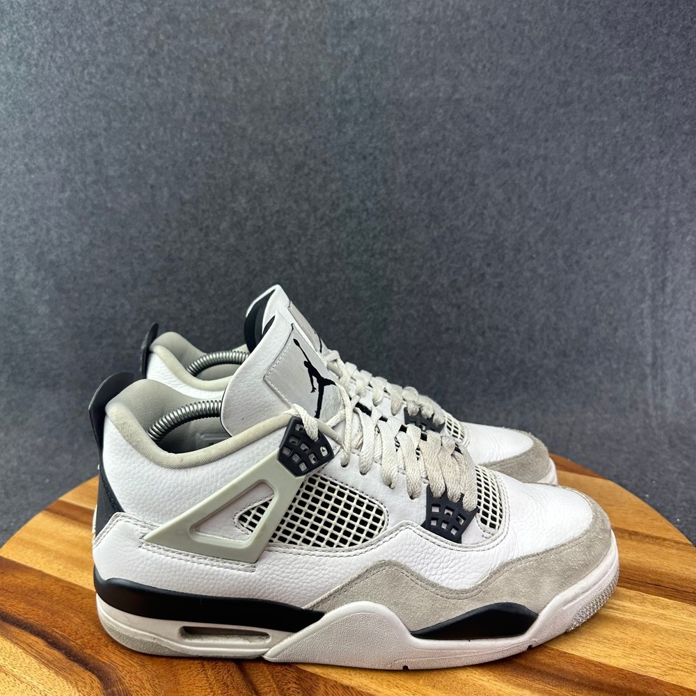 Jordan 4 Retro Military Black Men's 9.5 White Black Grey DH6927-111